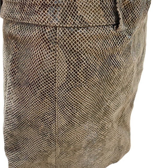 Belted Shiny Snakeskin Mini Skirt - Picture 3 of 4